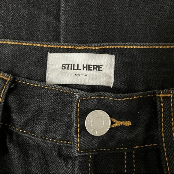 Still Here New York Cowgirl Jean Barrel Leg Cut-Out Tapered Washed Black size 28 - Picture 11 of 15